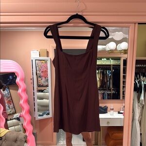 Reformation brown Sheath Mini Dress Square Neck Sleeveless